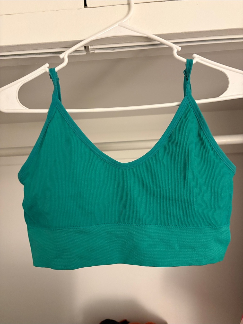 Seamless Ribbed Bralette - Teal Green